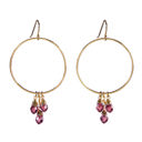  Dangle Hoop Gem Earrings - 6 Color Options |  Cut Glass Gemstones Fashion Jewelry