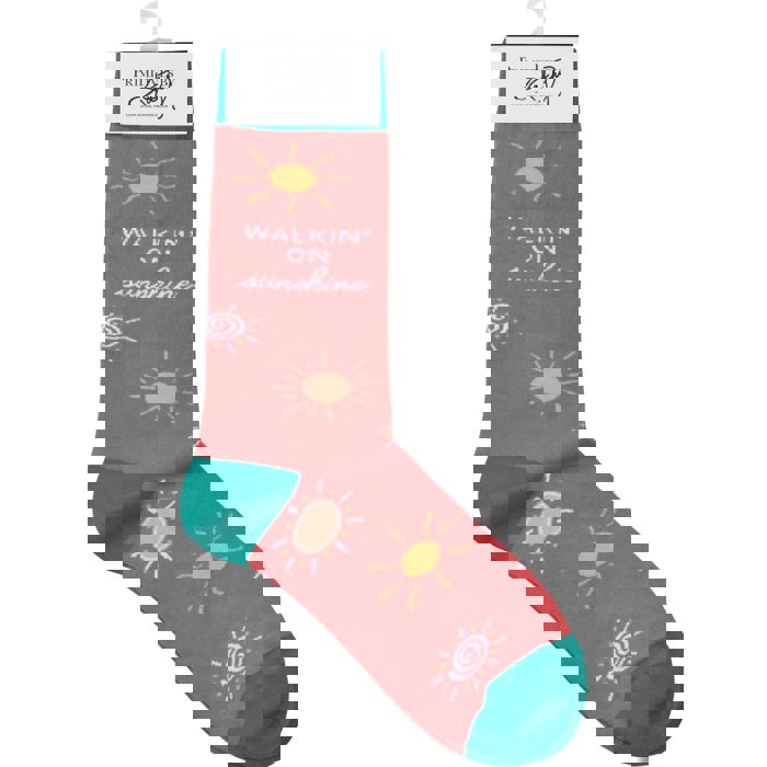 Walkin' On Sunshine Socks | Cotton Socks in Red