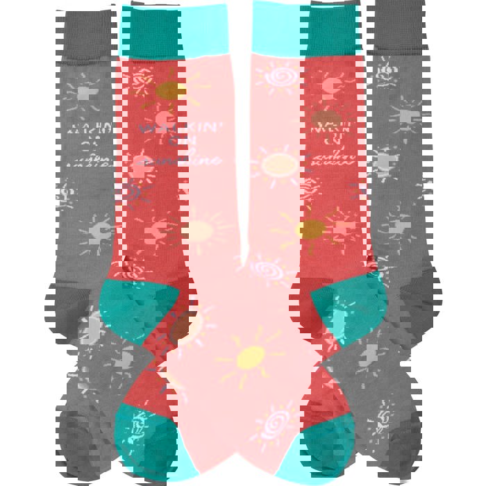 Walkin' On Sunshine Socks | Cotton Socks in Red