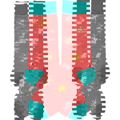 Walkin' On Sunshine Socks | Cotton Socks in Red