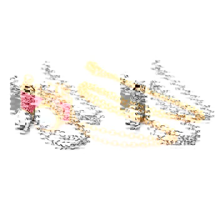 Wanderlust Camera Necklace in Pink and Gold