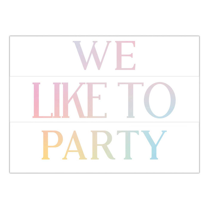 We Like To Party Large Adhesive Wall Decal | Pastel Reusable Party Wall Decoration | 28" x 20"