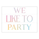  We Like To Party Large Adhesive Wall Decal | Pastel Reusable Party Wall Decoration | 28" x 20"