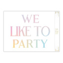  We Like To Party Large Adhesive Wall Decal | Pastel Reusable Party Wall Decoration | 28" x 20"