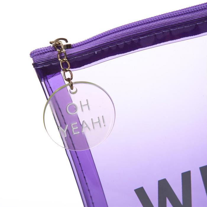 Weekend Vibes Lavender Transparent Zipper Pouch Set of 2 | Clear Pouch Set for Travel & Essentials