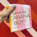  Where's My Cabana Boy Tea Towel in Multicolor Stripes | Cotton Kitchen Hand Dish Cloth | 28" x 18"