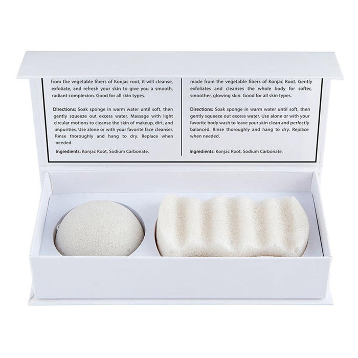 Konjac Body and Makeup Sponges in Gift Packaging - Spa Stocking Stuffer for Her