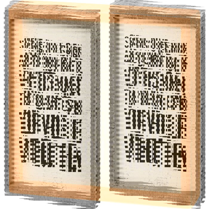 Whole Life Without Them Inset Box Sign | Snarky Square Wooden Decor | 7" x 7"
