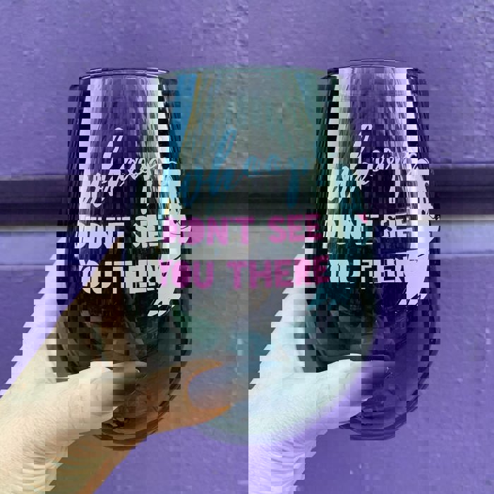 Whoops Didn't See You There Jumbo Stemless Wine Glass in Black | 30 Oz. | Holds an Entire Bottle of Wine