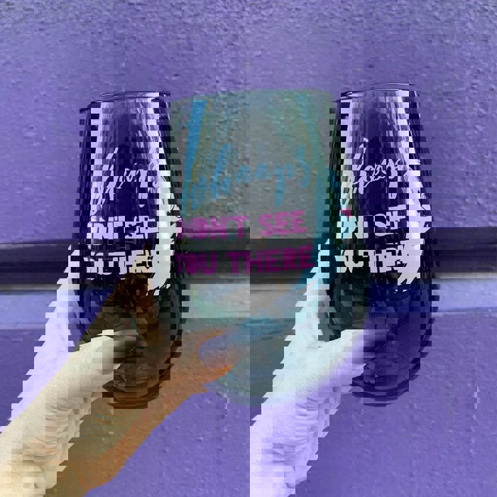 Whoops Didn't See You There Jumbo Stemless Wine Glass in Black | 30 Oz. | Holds an Entire Bottle of Wine