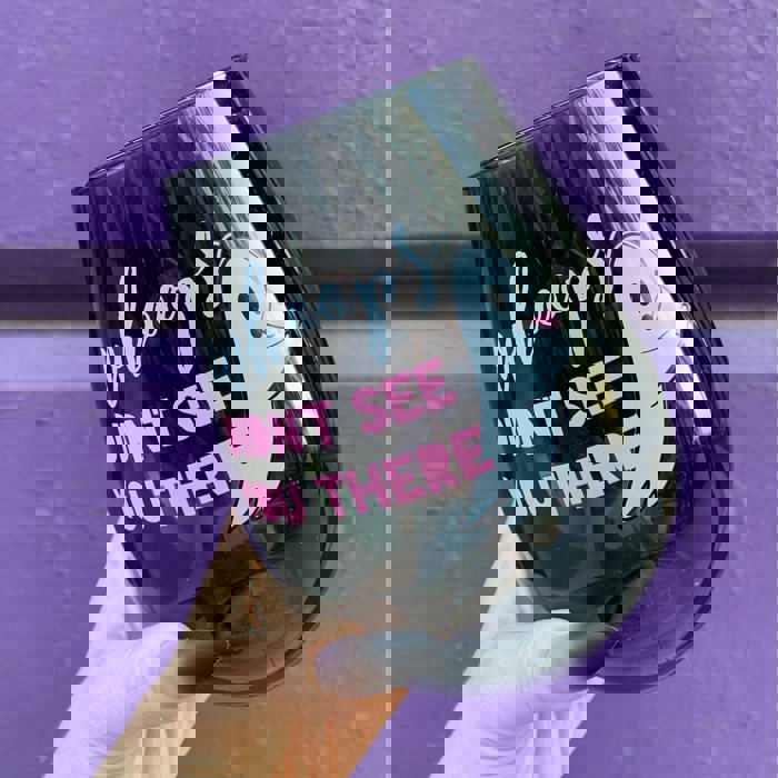 Whoops Didn't See You There Jumbo Stemless Wine Glass in Black | 30 Oz. | Holds an Entire Bottle of Wine