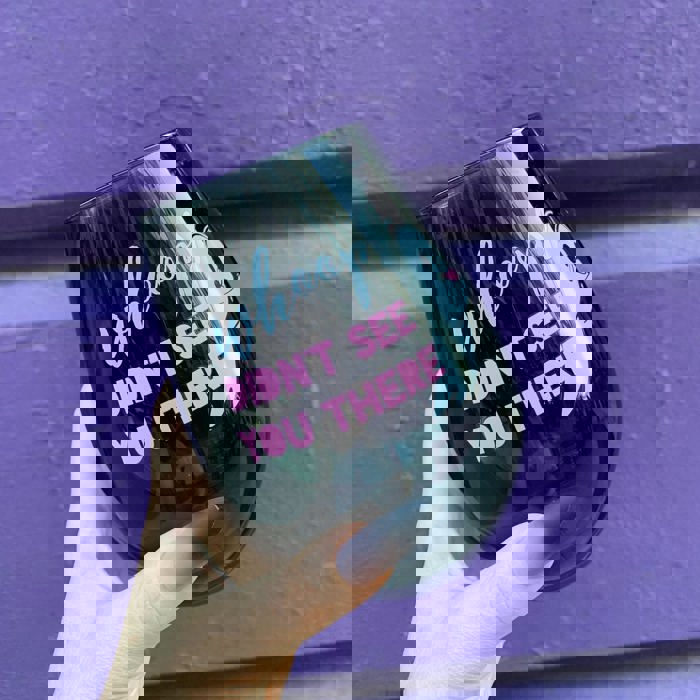 Whoops Didn't See You There Jumbo Stemless Wine Glass in Black | 30 Oz. | Holds an Entire Bottle of Wine