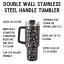  Wild Cheetah Print 40 oz Stainless Steel Insulated Handle Tumbler - XL Size with Straw