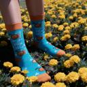  Woke Up Fine As Hell Socks in Blue | Orange Juice Illustration