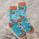  Woke Up Fine As Hell Socks in Blue | Orange Juice Illustration | Gift for Her