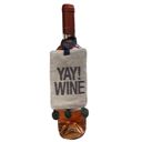  Yay! Wine Velvet Wine Bottle Tag with Pom Trim Details