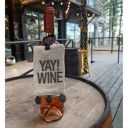  Yay! Wine Velvet Wine Bottle Tag with Pom Trim Details