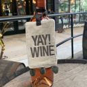  Yay! Wine Velvet Wine Bottle Tag with Pom Trim Details