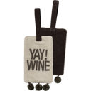  Yay! Wine Velvet Wine Bottle Tag with Pom Trim Details