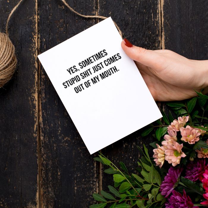 6 Pack Greeting Cards Cute and Funny Sayings Minimalist White Cards with Envelopes Blank Inside