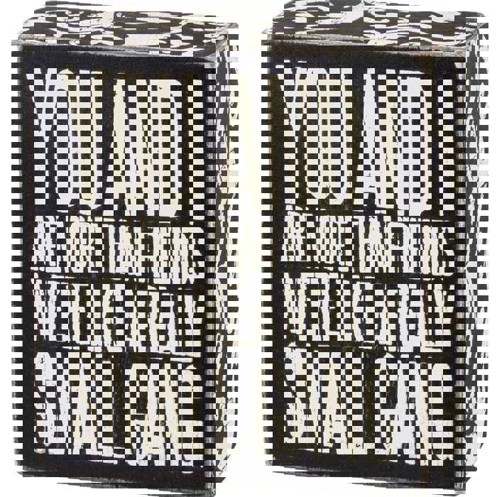 You And I Box Sign in Wood with White Lettering