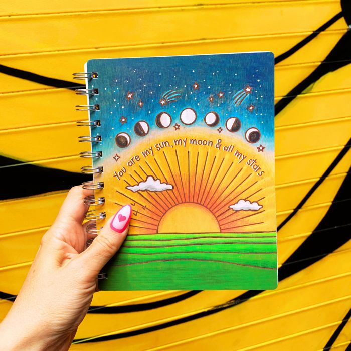 Pretty Spiral Notebooks with Quotes and Illustrations in 16+ Styles