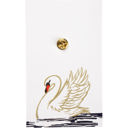  You Are Naturally Beautiful When You Are Yourself Swan Enamel Pin in White and Gold