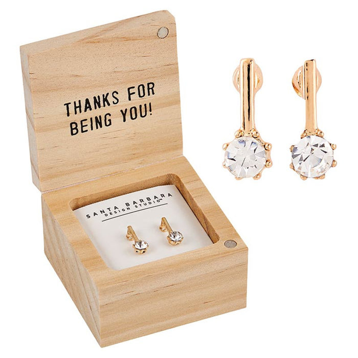 You Are One in a Million Treasure Box Drop Earrings | In a Wooden Gift Box