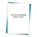 Strongest Person 6 Pack Greeting Cards Cute and Funny Sayings Minimalist White Cards with Envelopes Blank Inside