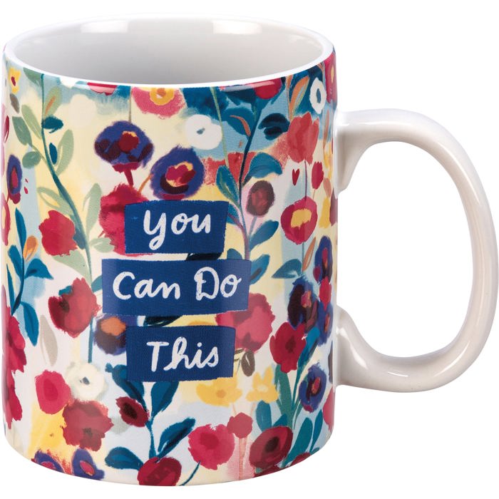 You Can Do This Floral Mug | Double-Sided Stoneware Coffee Tea Cup | 20oz