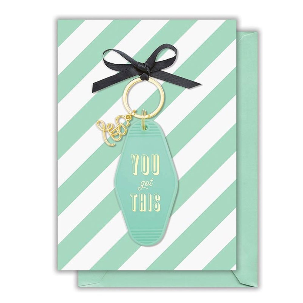 Girl to Girl Keychains on Gift Cards | Gift for Her, Motel Style Keychain, Greeting Card