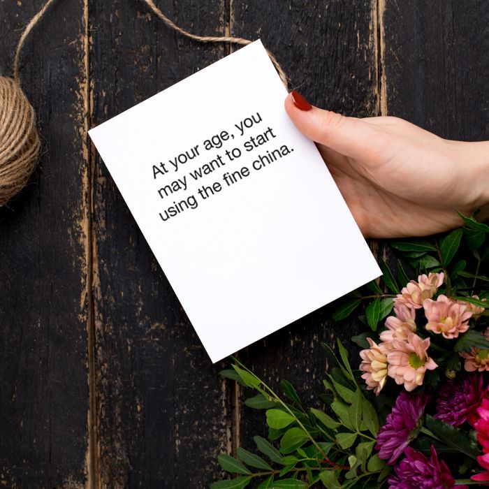 6 Pack Greeting Cards Cute and Funny Sayings Minimalist White Cards with Envelopes Blank Inside