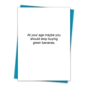 Green Bananas Birthday 6 Pack Greeting Cards Cute and Funny Sayings Minimalist White Cards with Envelopes Blank Inside