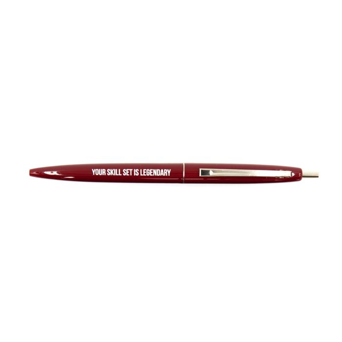 Your Skill Is Legendary Refillable Pen in Red and White