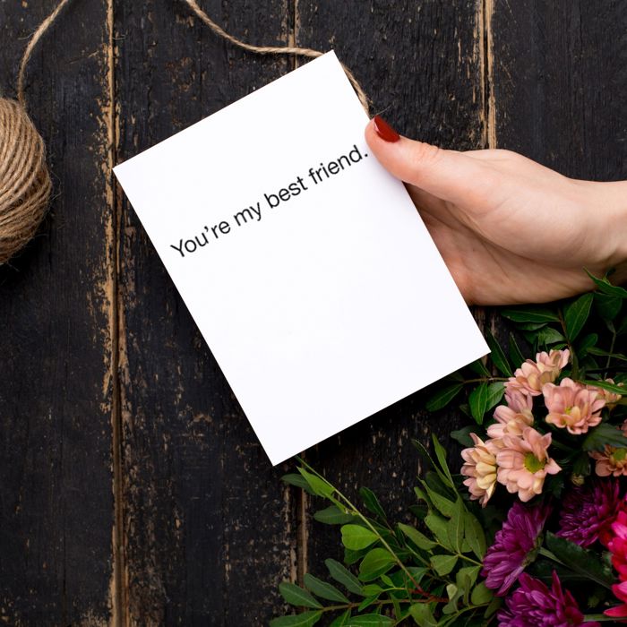 6 Pack Greeting Cards Cute and Funny Sayings Minimalist White Cards with Envelopes Blank Inside