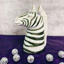  Zebra Vase Planter | 8.5" High Fabulous Ceramic Black and White Stripe Vase for Flowers or Plants