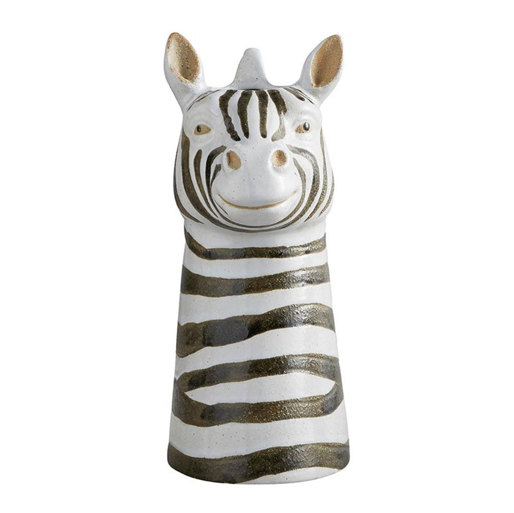 Zebra Vase Planter | 8.5" High Fabulous Ceramic Black and White Stripe Vase for Flowers or Plants