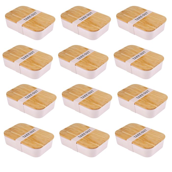 Bamboo Bento Lunch Boxes in 3 Pretty Colors