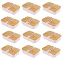 12-piece Take Out Bamboo Bento Lunch Boxes in 3 Pretty Colors