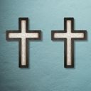  Set of 2 Nordic Cross, Spiritual Harvest Decorative Wall Cross. Wood and Tin 15.75" H