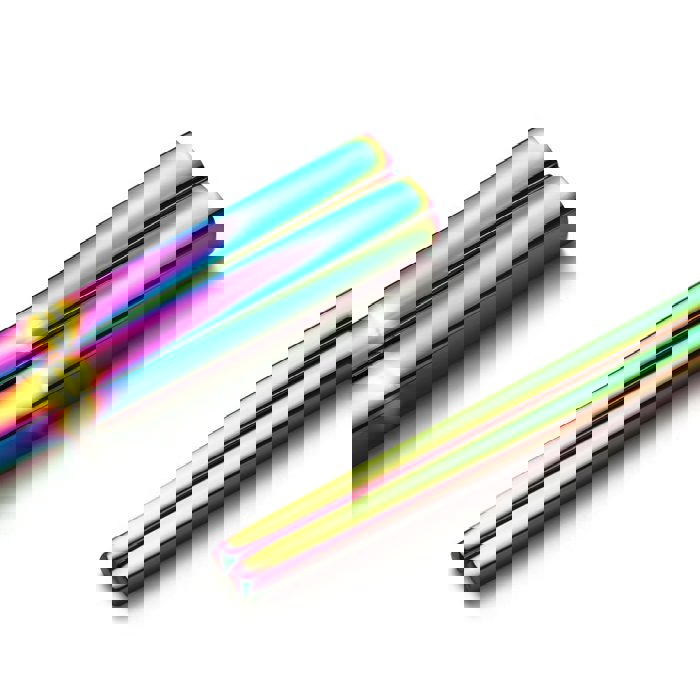 Set of 2 Pairs Holographic Rainbow Chopsticks in Stainless Steel