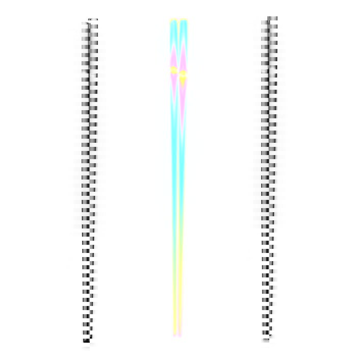 Set of 2 Pairs Holographic Rainbow Chopsticks in Stainless Steel