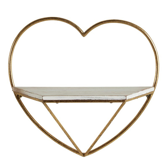 Floating Metal Wall Shelf, Gold Frame Minimalist Decor