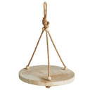  Set of 2 Round Wooden Hanging Tray, 12-Inch Diameter, Natural