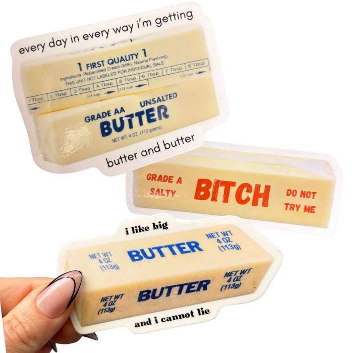 Butter Vinyl Stickers | Fun & Sassy Die-Cut Decals for Butter Lovers