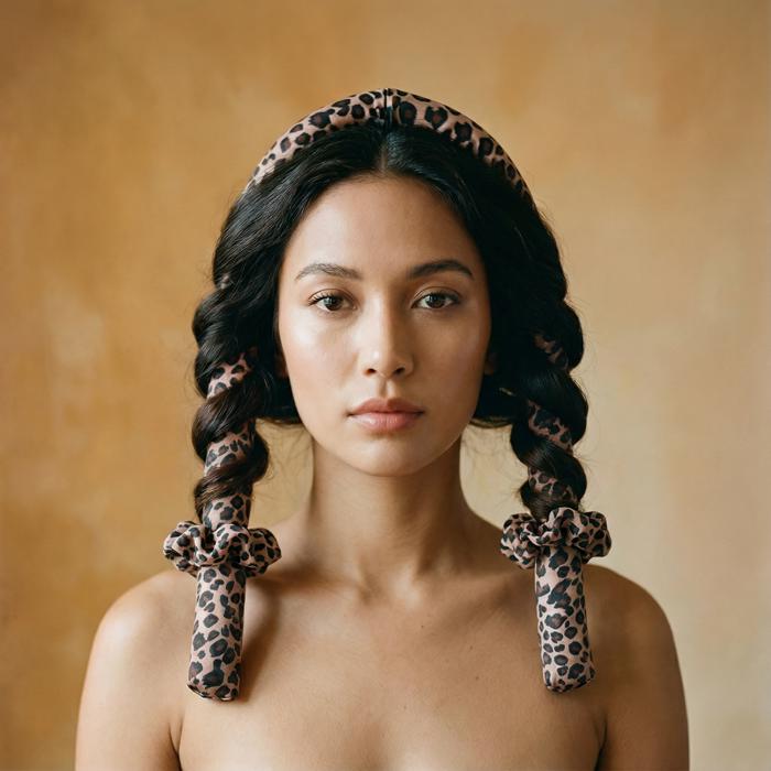 Cheetah Heatless Roller Set | 4-Piece Hair Curler Set  | Hair Accessories