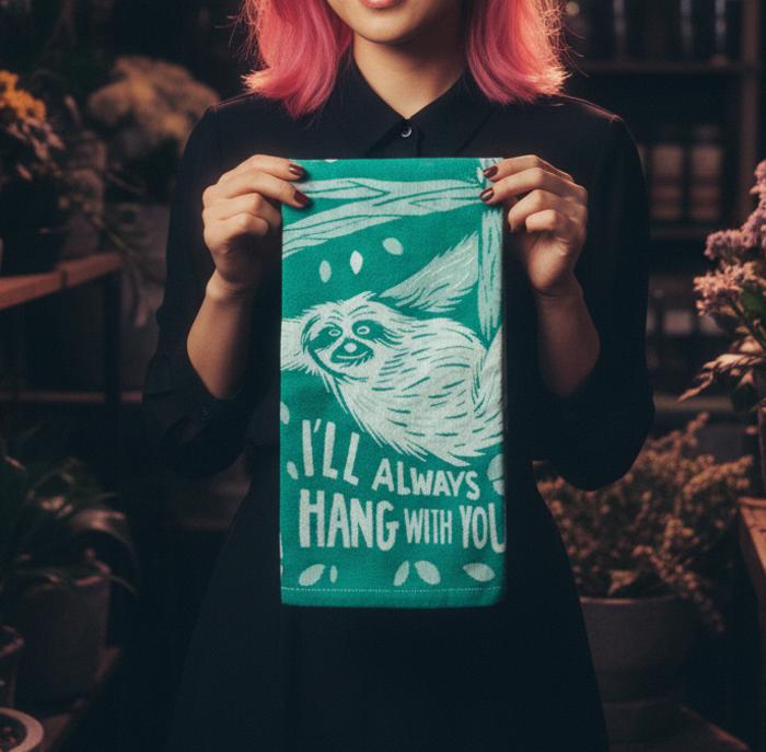 I'll Always Hang With You Cute Sloth and More Jacquard Gift Kitchen Towels