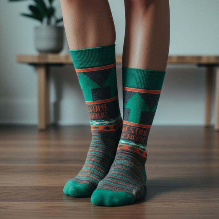 Awesome Neighbor Socks | Unisex Funny Gift Socks | Novelty Crew Socks | Gift for Her