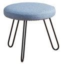  Set of 2 Modern Denim Footstool, Small Chair Iron 11-inches Tall