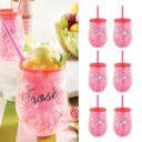 Frose in Pink Set of 6 Freezable Acrylic Wine Chiller Tumbler, 12-Ounce | Summer Cocktails Barware Drinkware